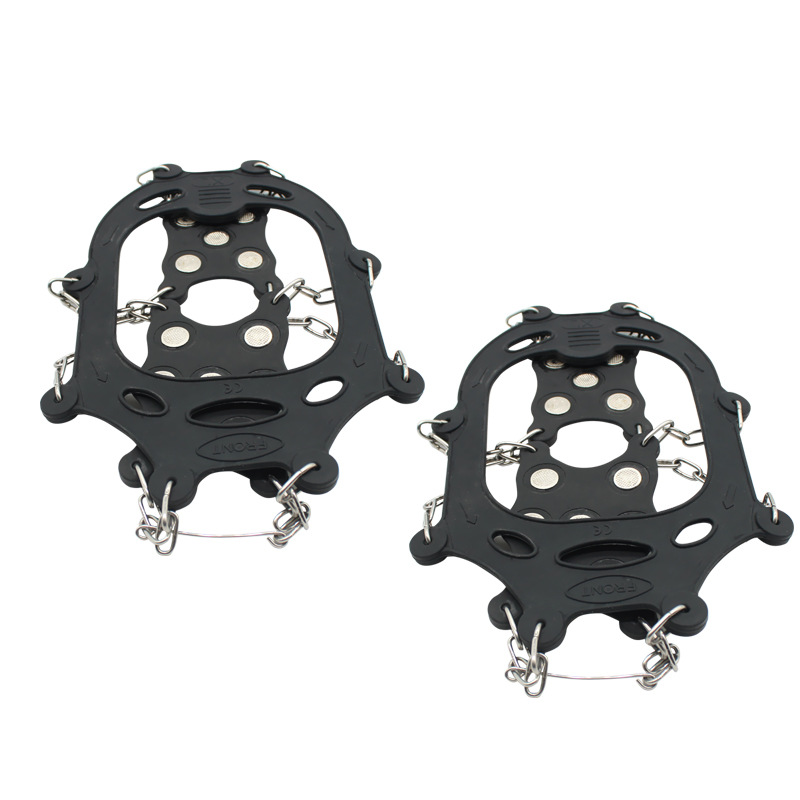 12 TEETH (SHORT DENTS) CHAIN ICE CLAWS - BLACK XL CODE (FOR 43-45 SIZE SHOES)