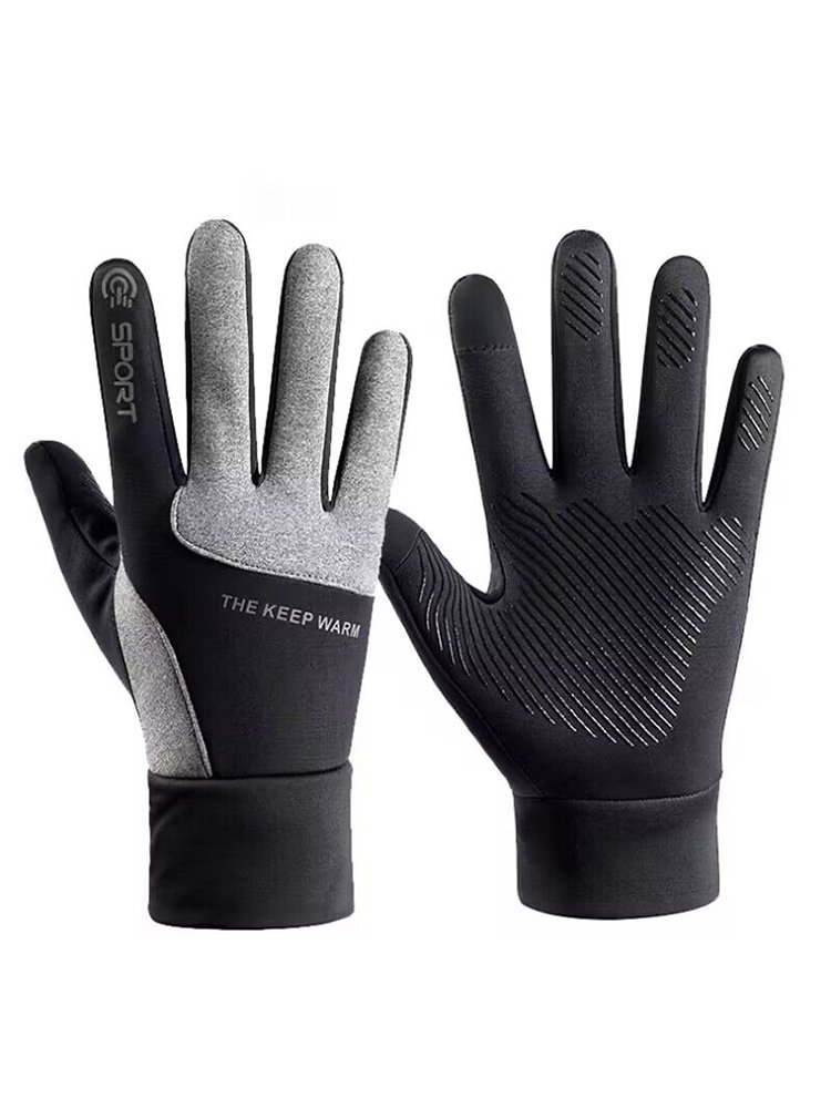 Glove men riding outdoors in winter to keep them warm and skiing during the winter