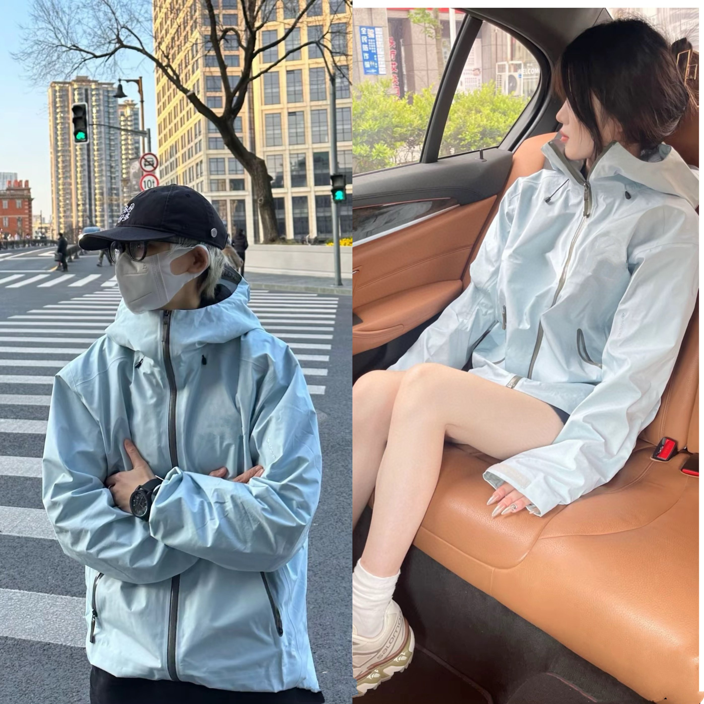 outdoor female and male beta-unspected assault jacket full-on gel-proof couple hard-shell-gamma shell