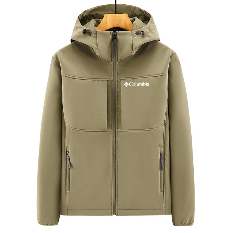 New men's accelerator in Colombia in the autumn and winters, with wind and water-proof, grinding-shell hood coats