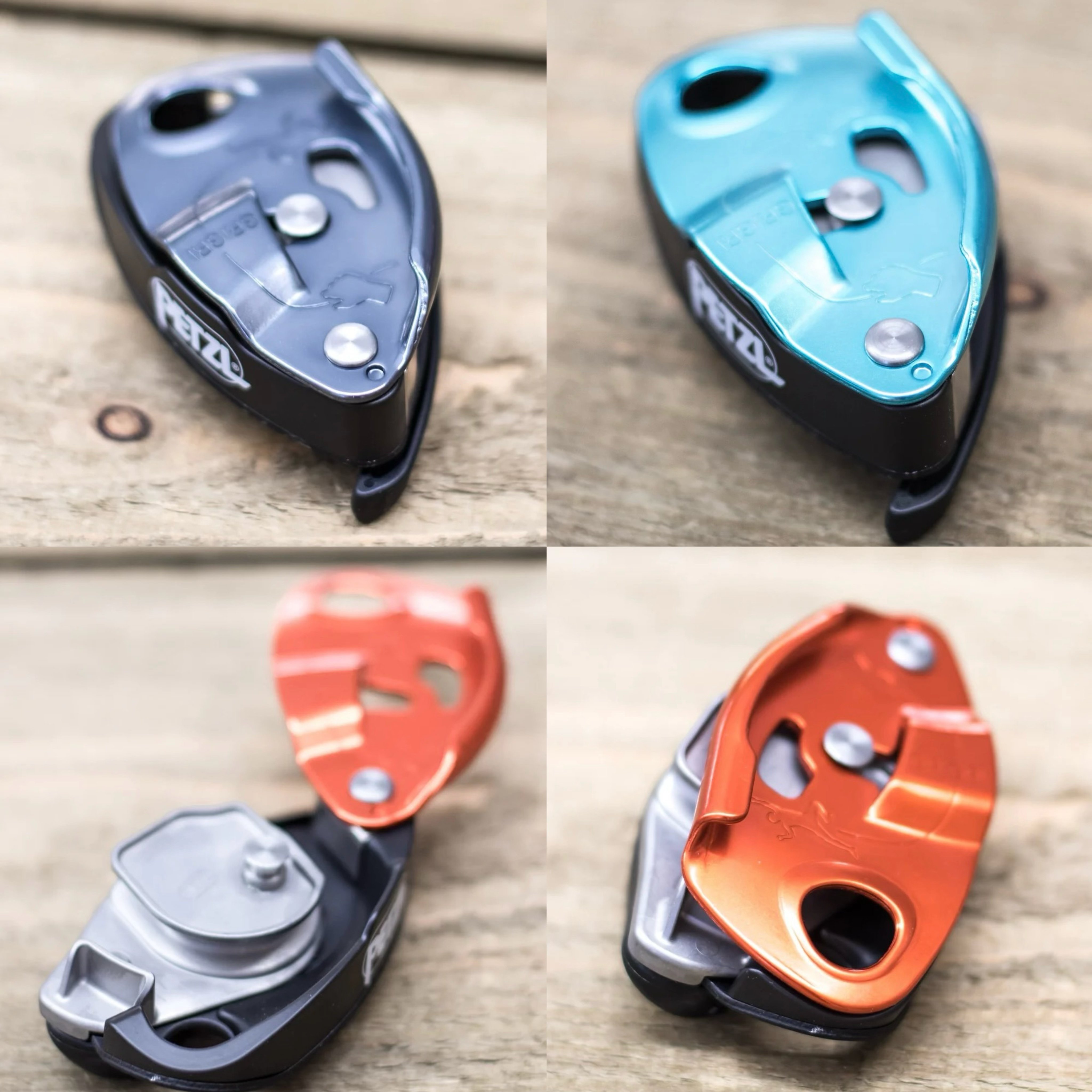 Petzl climbs the grigri climber Neox turtle + droper with ATC speed-down gear to climb the ice