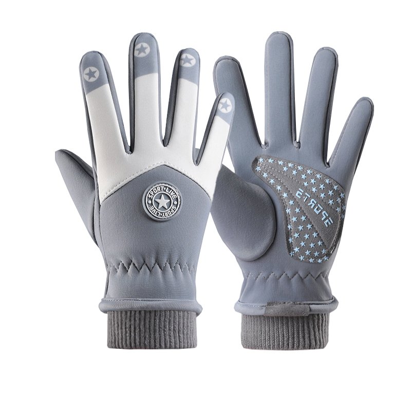 Children's gloves warm and snow-resistant winter velvet, boys and girls riding on the outside of the car in case of cold and climbing