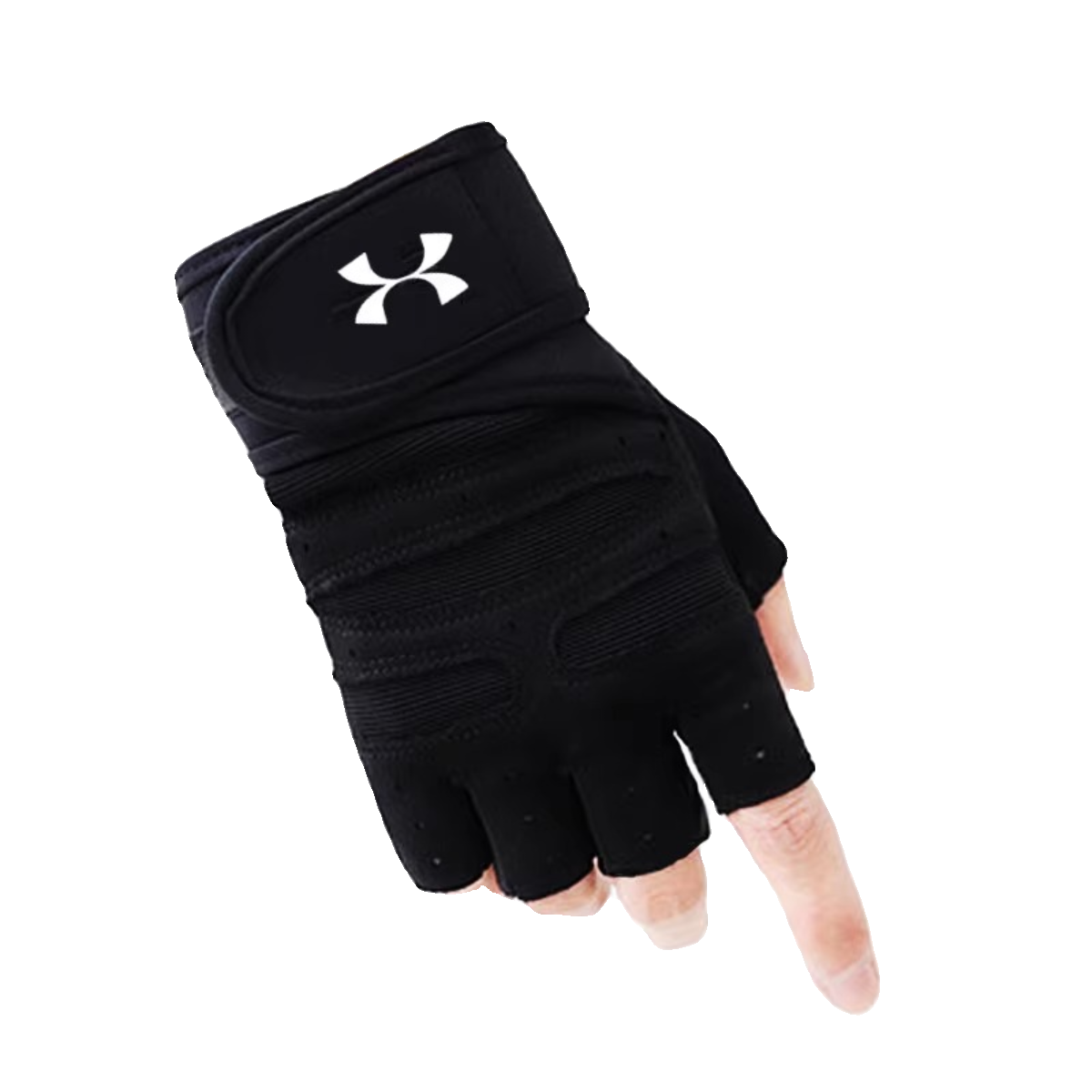 Sports gloves for the wrists of a man and a woman with a smooth and grindy troupe, half-fingering iron and iron training to the top
