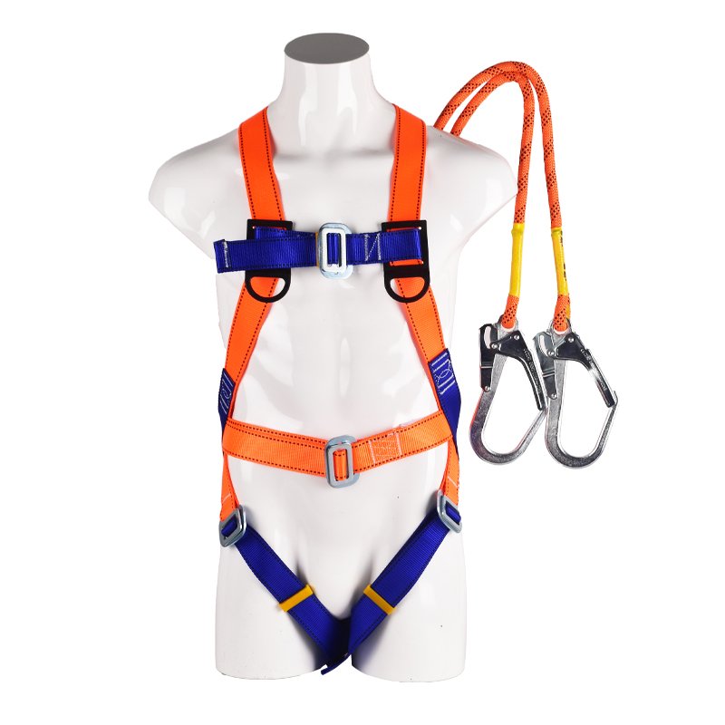 New Nations standard five-point high-altitude job seat belt, Eurobuffer double-linked to fall-safe belt