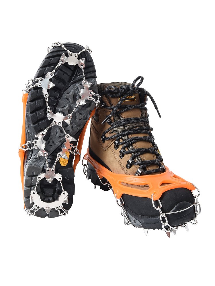 26-tooth ice-clawed male and female skate-resistant snow-shoe-covered snowcracker on foot to climb a chain of iceless steel shoes
