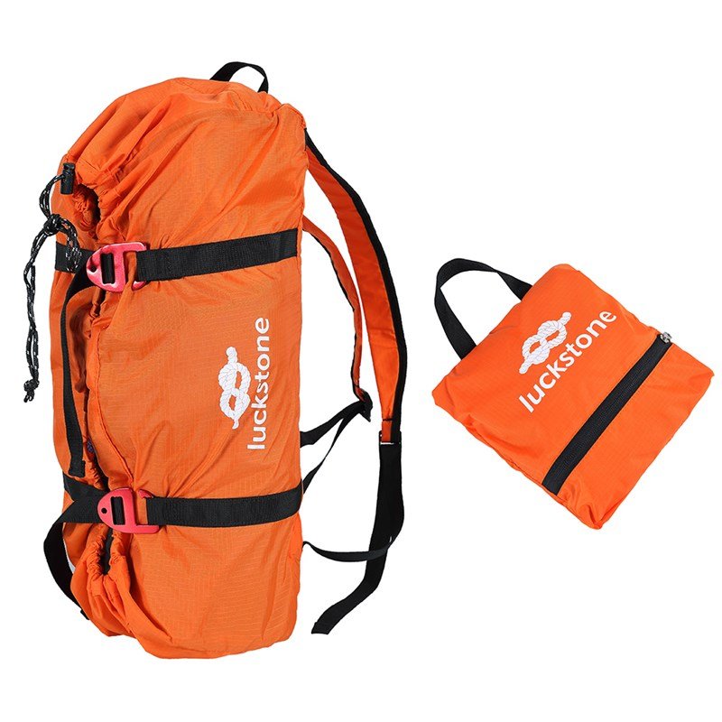 ROCK-CLIMBING SAFETY ROPES, BOTH SHOULDER-TO-SHOULDER, CLIFF-CLIMBING