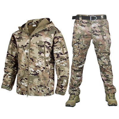 Outdoor shark skins, husks, men's windproof tactical jackets, winter velvet and thicker mountain clothes