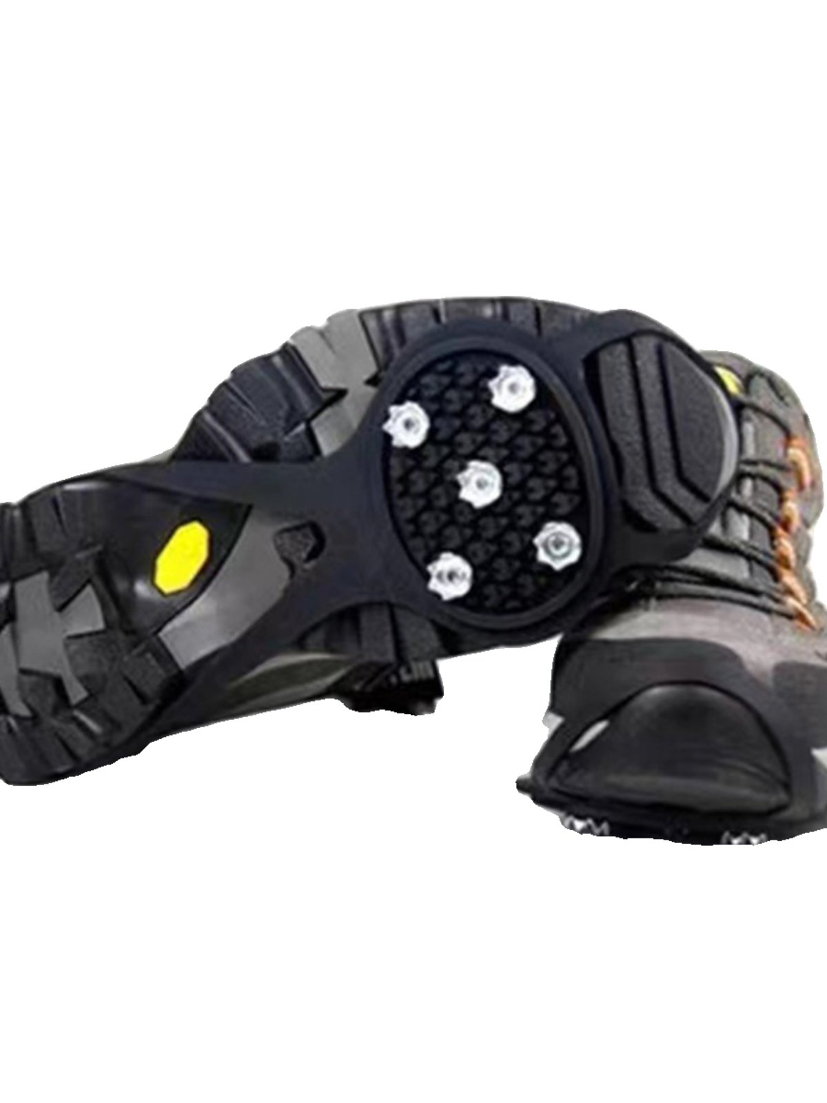 Ice claws against snow on the outdoors of the sandals