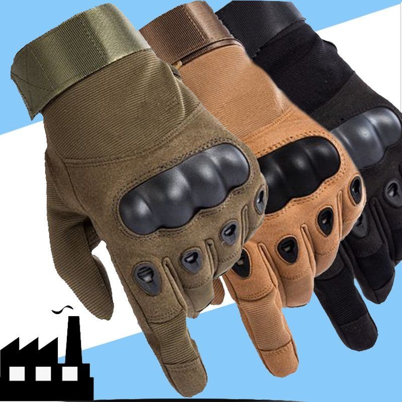 The man's tact gloves are slid and shaving-proof