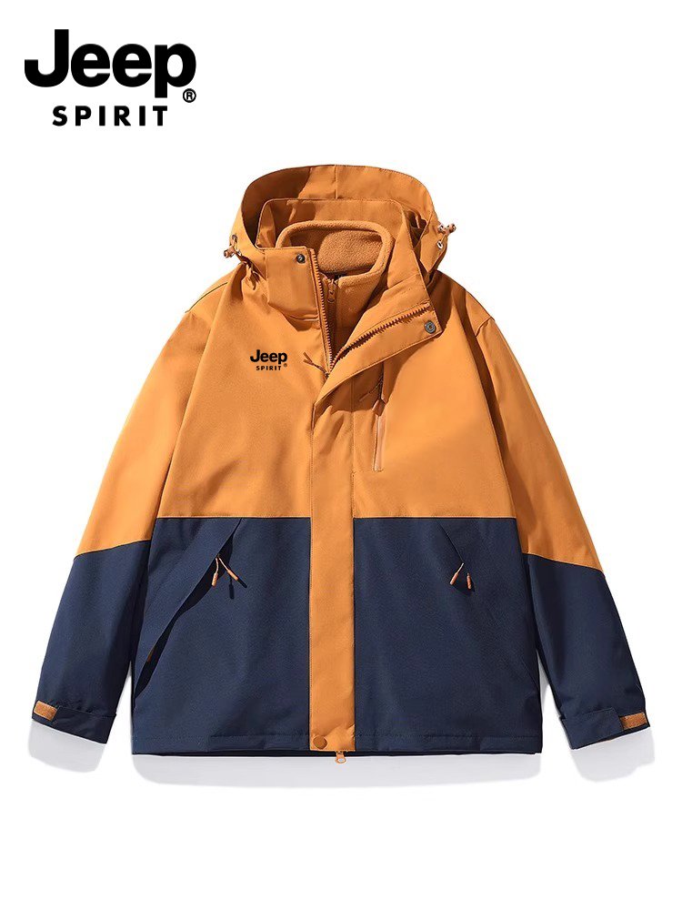 JEEP ASSAULT JACKET, NEW 2024 FOR MEN AND WOMEN IN THE AUTUMN AND WINTER, THREE-AND-A-HALF-DOOR WIND-PROOF, WATER-SCATTERED MOUNTAIN-SCENE SUIT