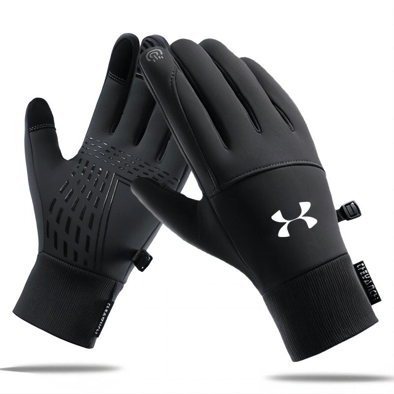 Gloves, male and female, weather-proof, water-resistant, smooth-knoted, warm-and-floated gloves in winter