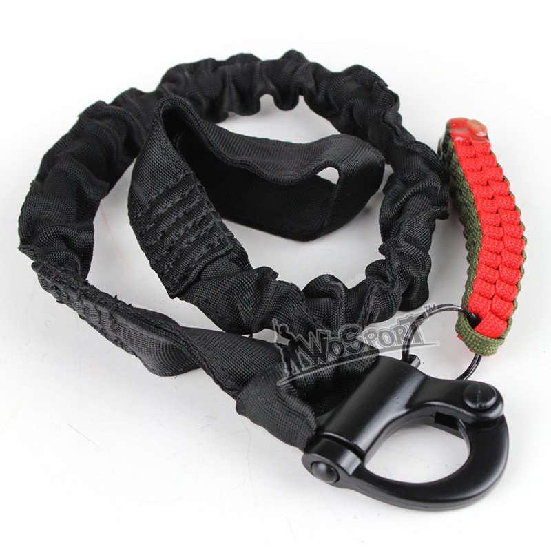 THE OUTSIDE CLIMBER'S C.S. WITH THE GUN AND ROPES DRESSED UP AS A VIDEO-VISION DEVICE WITH A BIG PULL-ON SAFETY ROPE