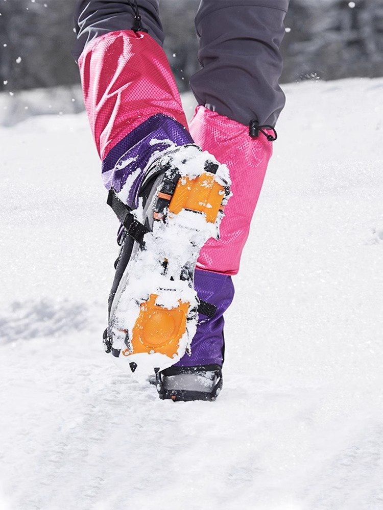 The male's specialty in ice claws and slippers with a snow-shoe chain nailed to the outside