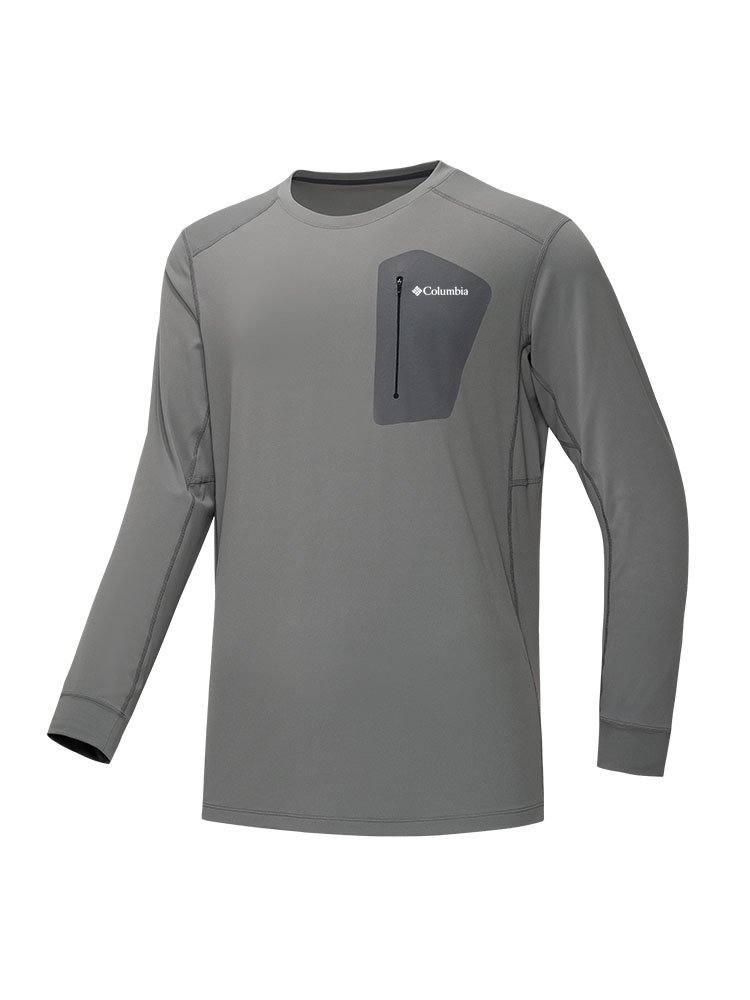 COLOMBIA'S LONG FLUFFY-SLEEVE T-SHIRTS FOR MEN'S OUTDOOR EXERCISE DURING THE AUTUMN WINTER