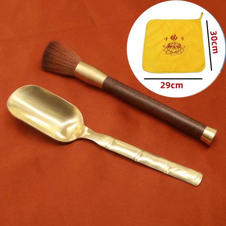 Bronze black wood dust + copper shovel + clean towel