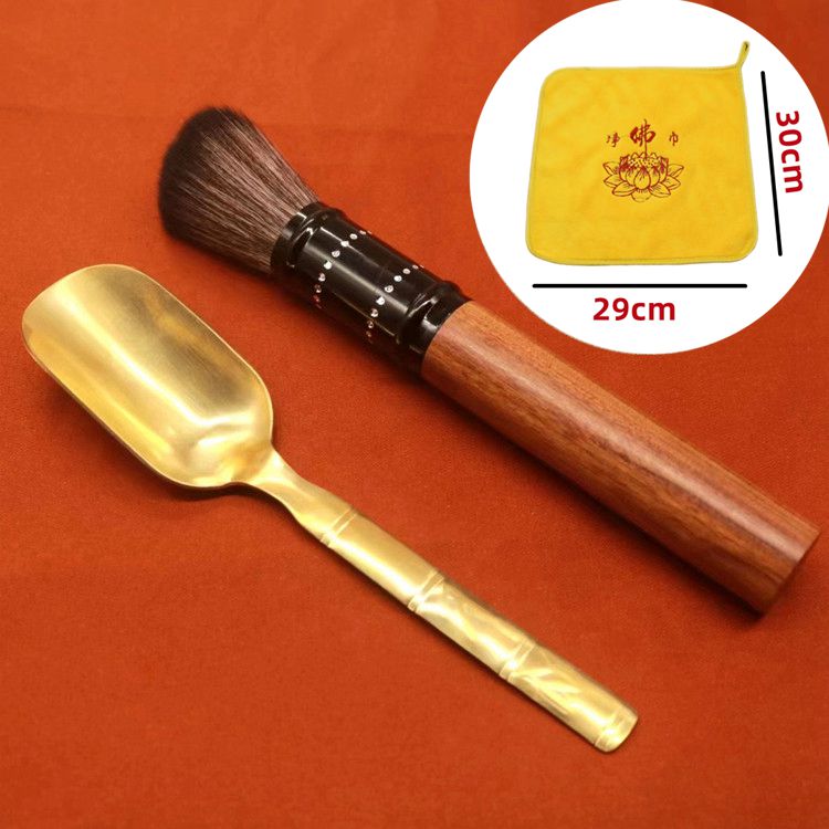 Pear plum dust + copper shovel + clean towel