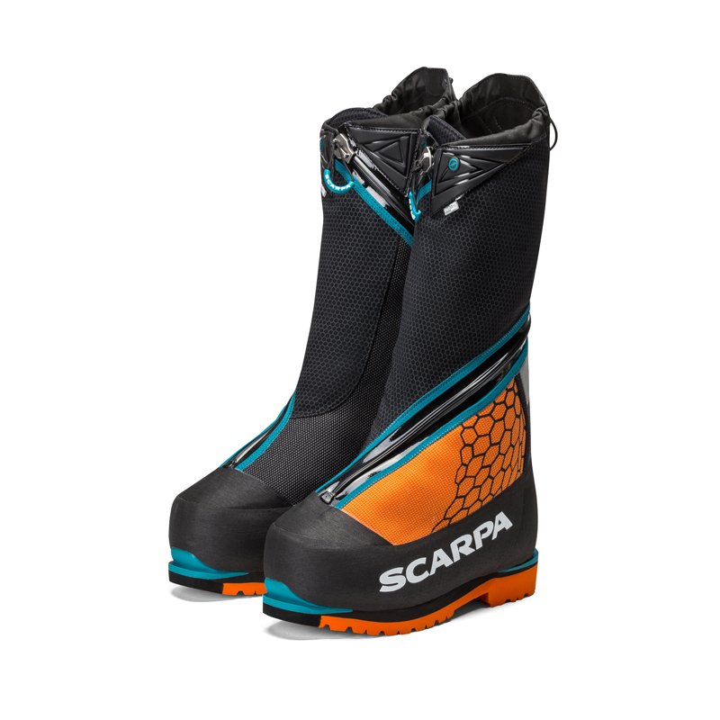 SCARPA Scarpa's new 8000 (Phantom 8000) high-altitude ice claws to keep the shoes warm