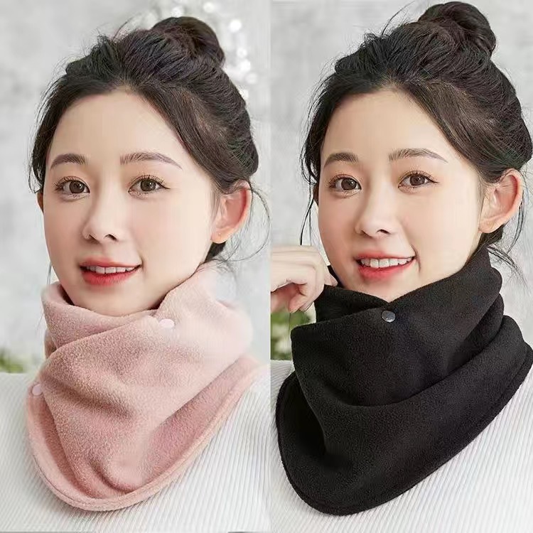 Double-buttoned neck-- [Black + Pink] 2 packs