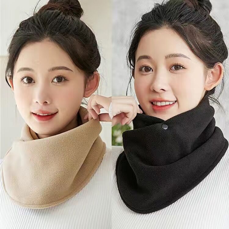 Double-buttoned neck-- [Black + khaki] 2 packs