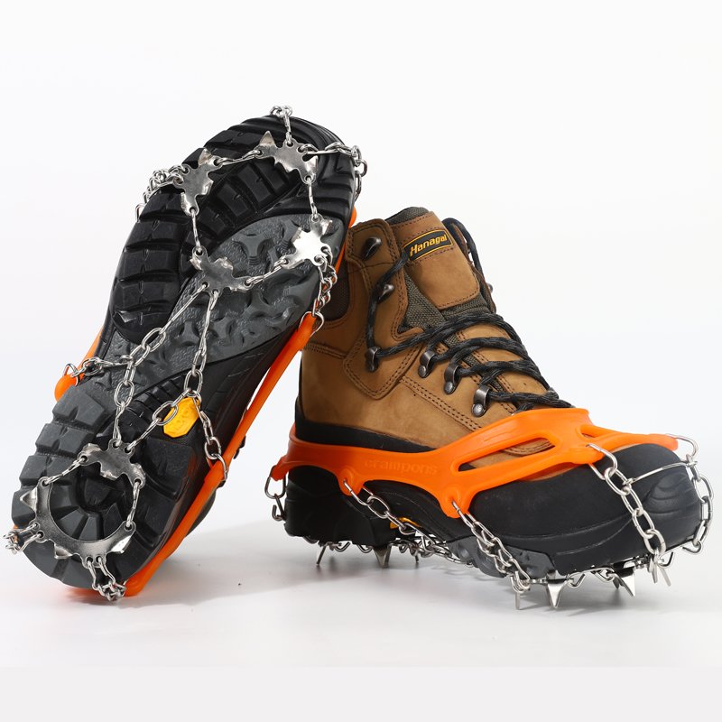 Ice claws and slippers on the outside of the mountain, snow-crawling snow claws, sandal nail chains, 18 rods of stainless steel