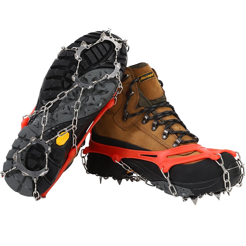 Ice claws and slippers on the outside of the mountain, snow-crawling snow claws, sandal nail chains, 18 rods of stainless steel