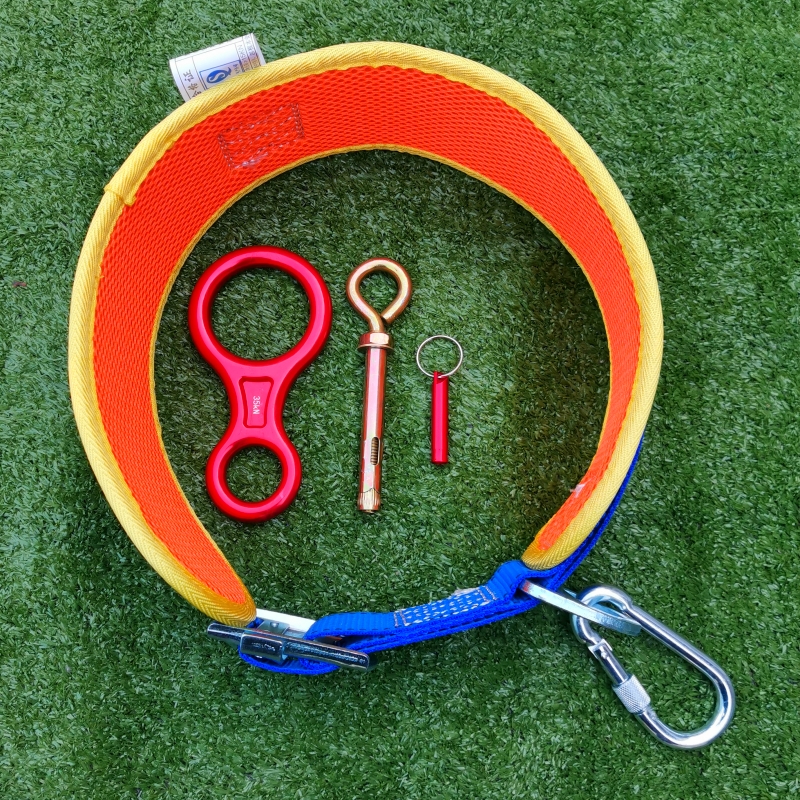 Escape belt + 8 rings + hook + bolt + whistle