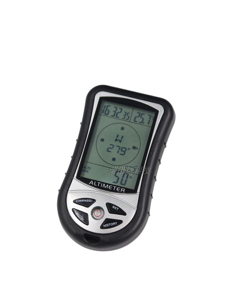Hand-held altimeter multi-purpose calculator barometer thermometers for outdoor fishing