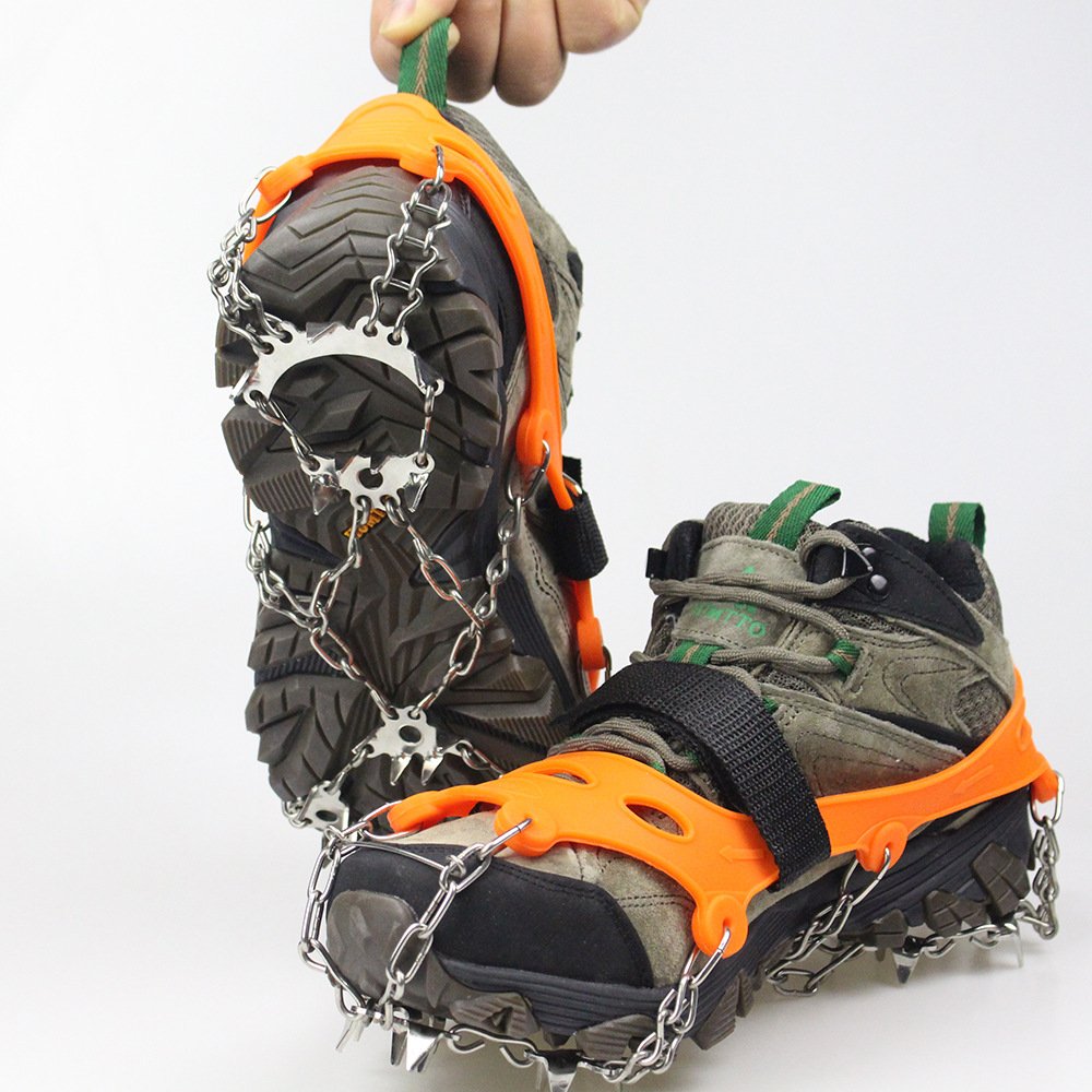 23-tooth out-of-door skating claws, ice-crawling gear, stainless steel, 23-tooth ice-clawed shoe chains