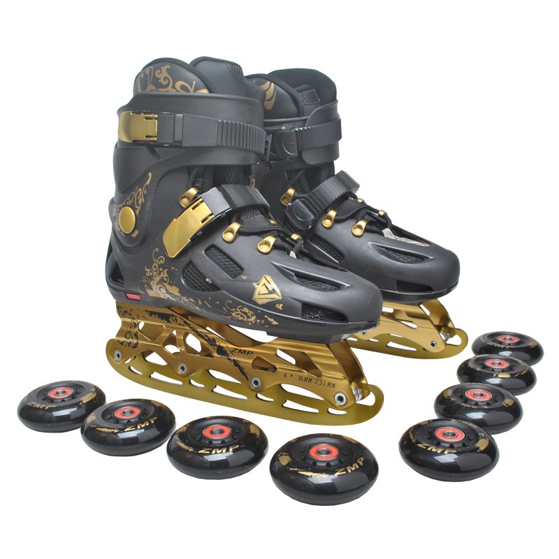 HK HOCKEY SKATES, MALE AND FEMALE SKATES, TWO WHEELS WITH A REAL ICE CREAM