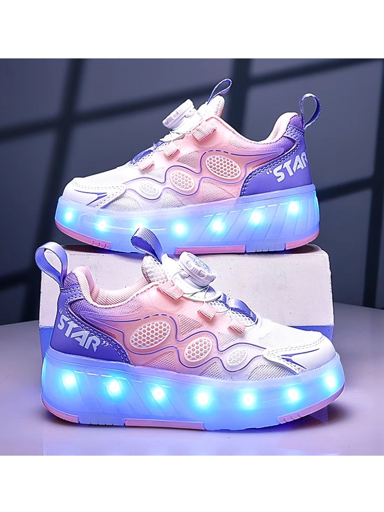 Skating slipper girl's summer 2024 new four-wheel invisible children's roller skates high-skinned skating ice-free shoes