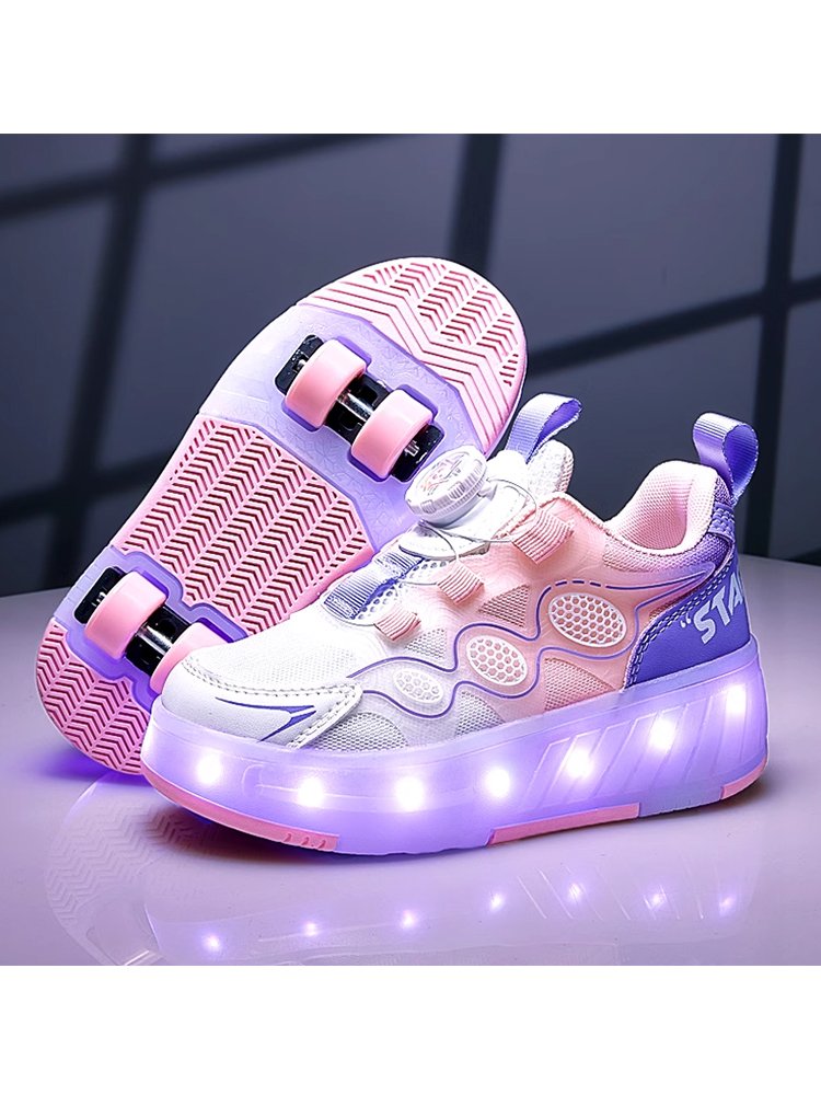 Skating slipper girl's summer 2024 new four-wheel invisible children's roller skates high-skinned skating ice-free shoes