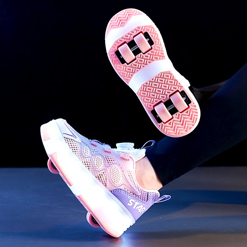 A new 2024 in girls' sneakers in the summer, four-wheeled, wheeled girls' invisible skates