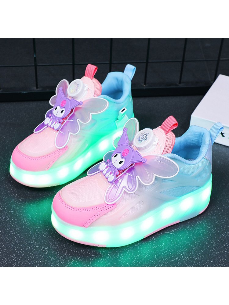 Four-wheel skating girl Kuromi's 2024 new summer child breakaway girl flashlights for dry skates