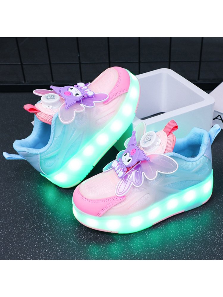 Four-wheel skating girl Kuromi's 2024 new summer child breakaway girl flashlights for dry skates