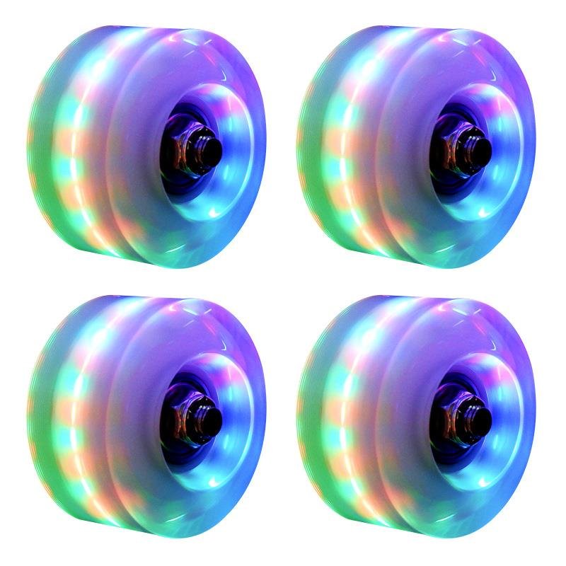 Four packs of two-wheeled skates and four-wheeled roller skates