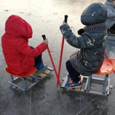 Skating skating skating skating carts outside of the car