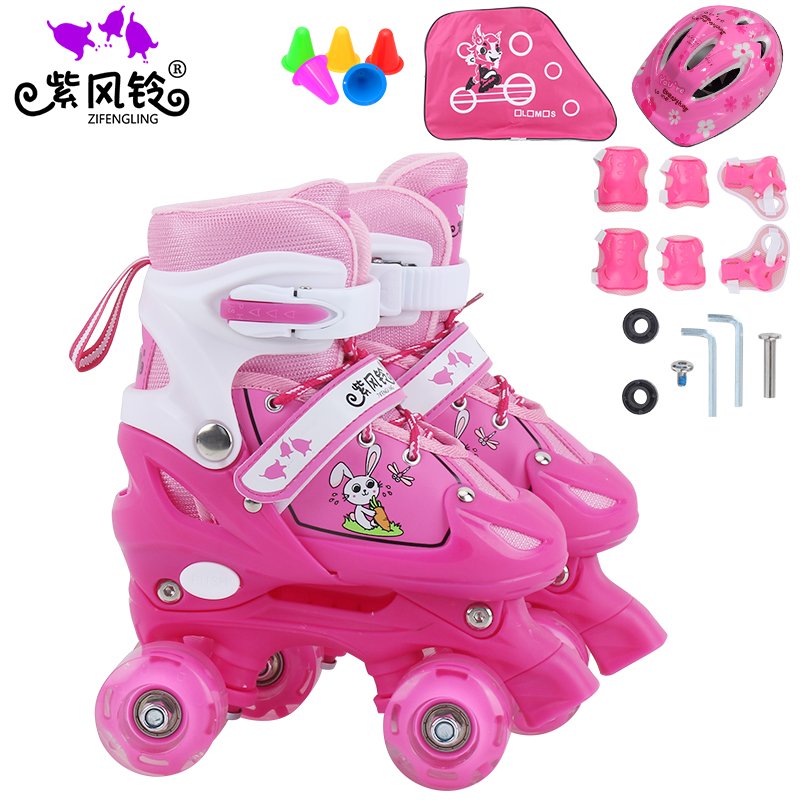 Two pairs of skates, two pairs of skates, four wheels of skates