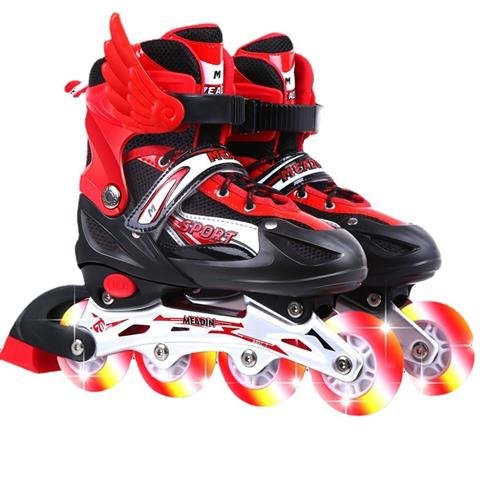 it's for girls' shoes and children's skating, adult skating skates, straight-on-wheeler