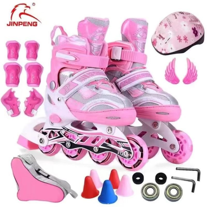 Children aged 3-5-7-8 to 12 years, girls and boys, with a full set of skating shoes for children