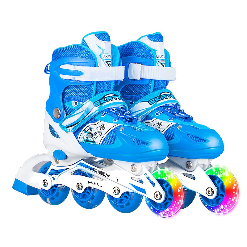 MEN AND WOMEN IN MICRO SKATES CHILDREN WITH 3-5-6-8-10-YEAR-OLD STRAIGHT-LINE SKATES
