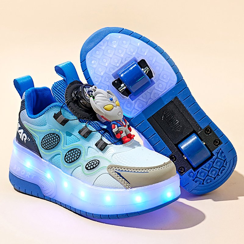 Two-wheel boys can take away their summer shoes and buttons for kids in their skates
