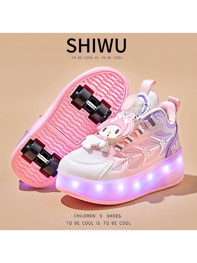 Girl skates, four rounds of a new 2024 spring fall, children's rollers, light-lighted students, invisibility