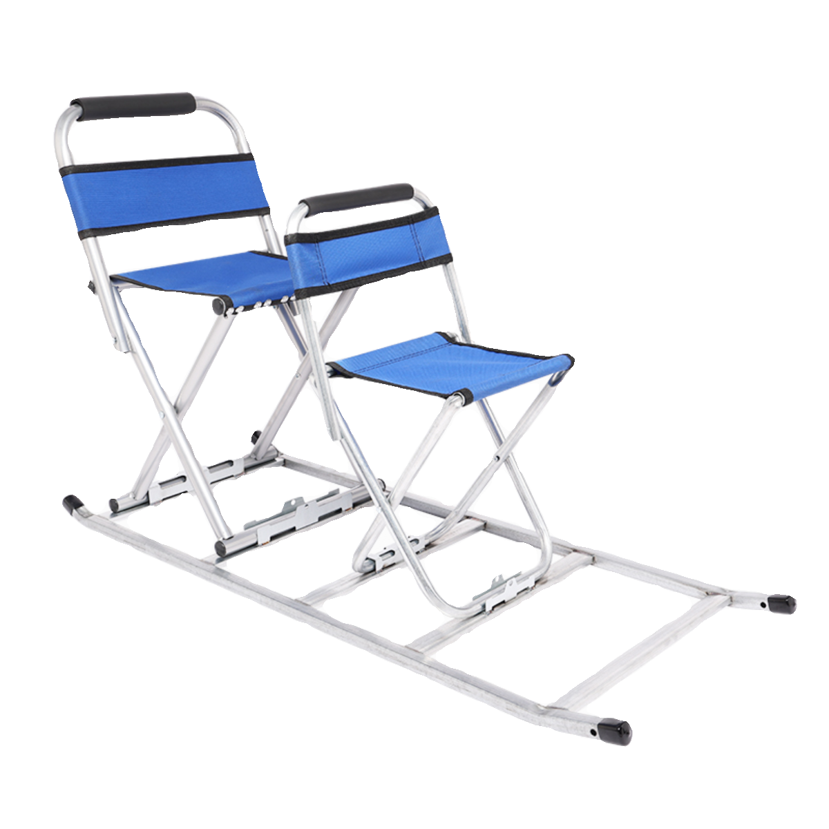 Folding of ice-skating bikes and ice-crawling sleighing for both adult children during the winter season