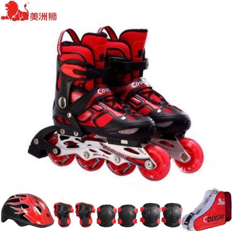 A cougar wheel slipper boy, boy and girl can get straight out of the skating slipper suit