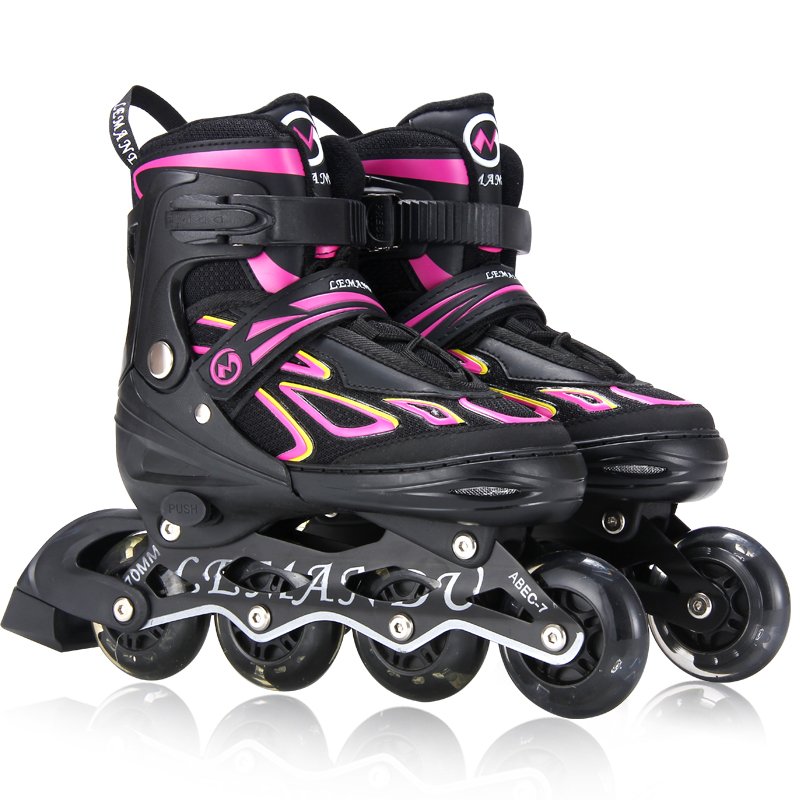 Cool dog skater children with three-to-five-to-ten-year-old boys in a roller skater, adult girls in straight-on-roller primary school