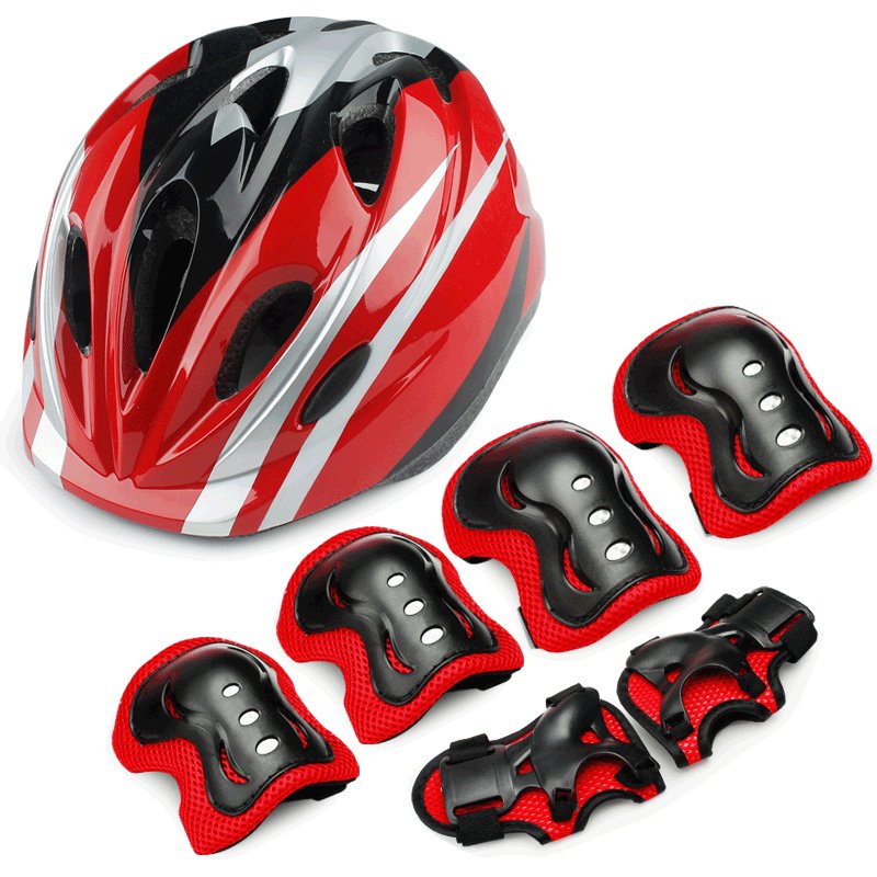 A full set of child-protected skater balancing gear for skateboarding and wrestling sports helmets