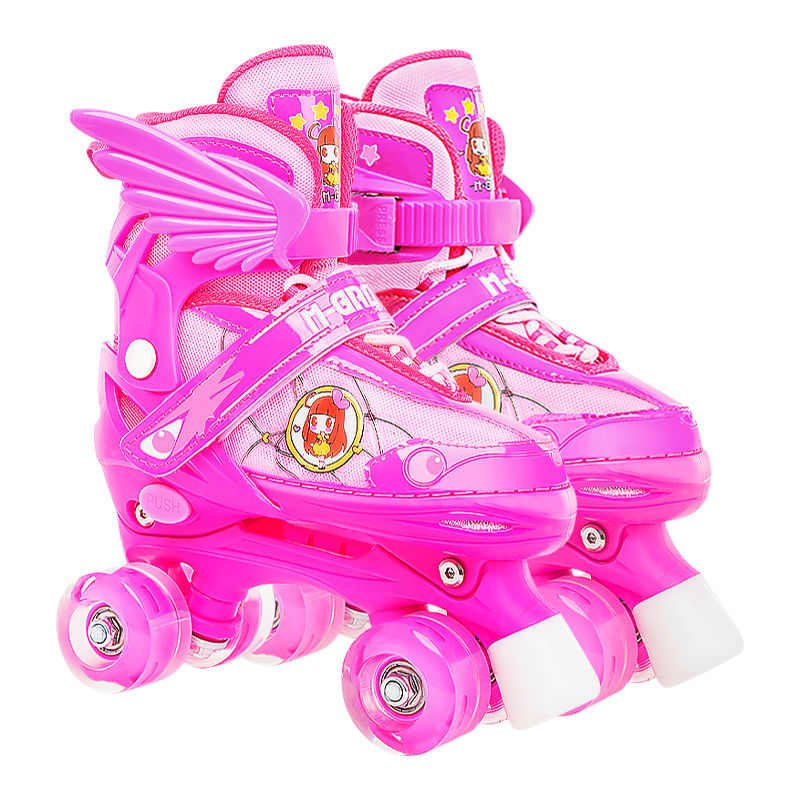 Boys and girls skates full of 2-5-8-12-year-olds and four-wheeled pairs of boys and girls skates