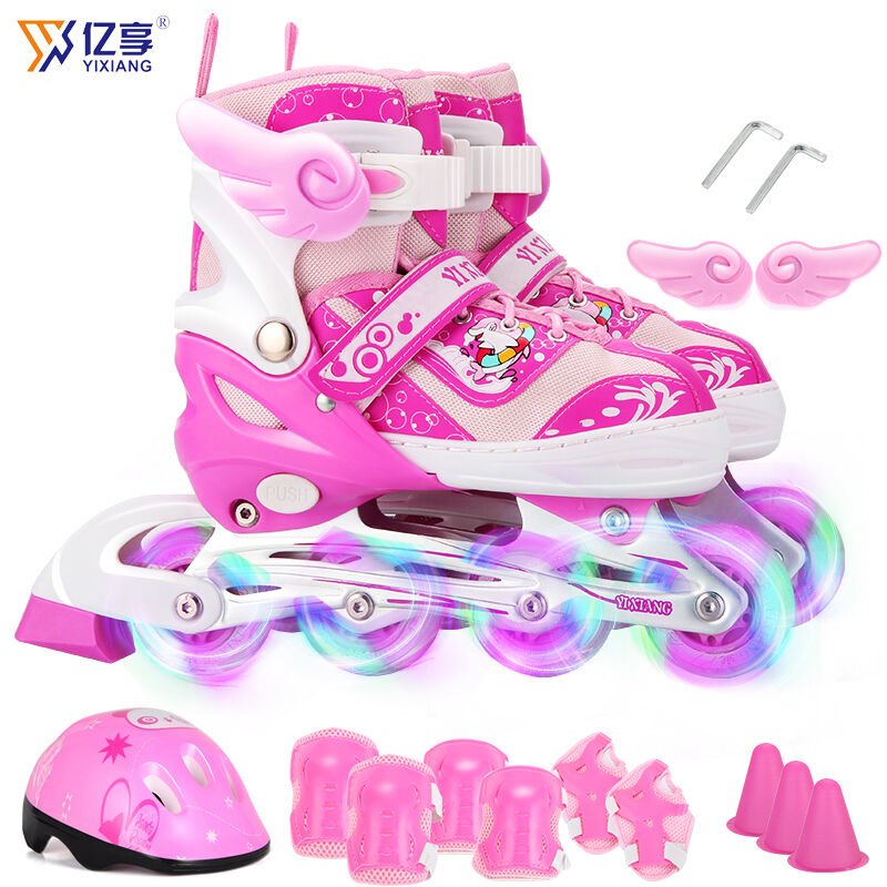 Eight rounds of roller skates for children aged 3-4-5-6-7-10 years