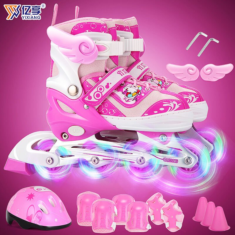 Eight rounds of roller skates for children aged 3-4-5-6-7-10 years