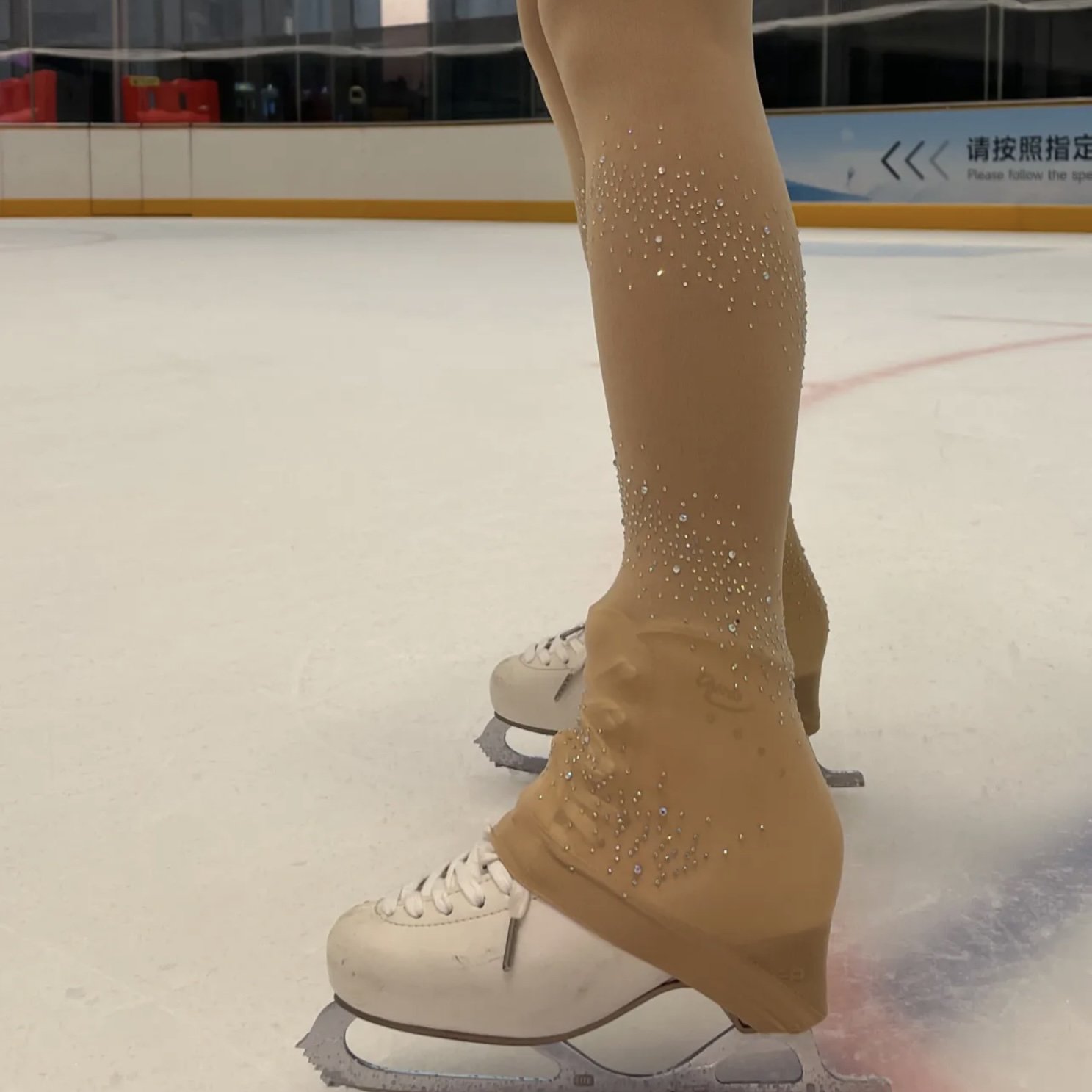 fancy skating with fireworks